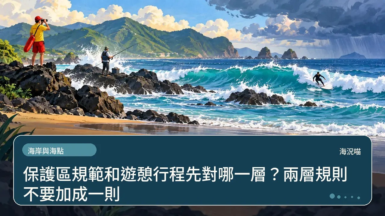 保護區規範和遊憩行程先對哪一層？兩層規則不要加成一則主題插畫