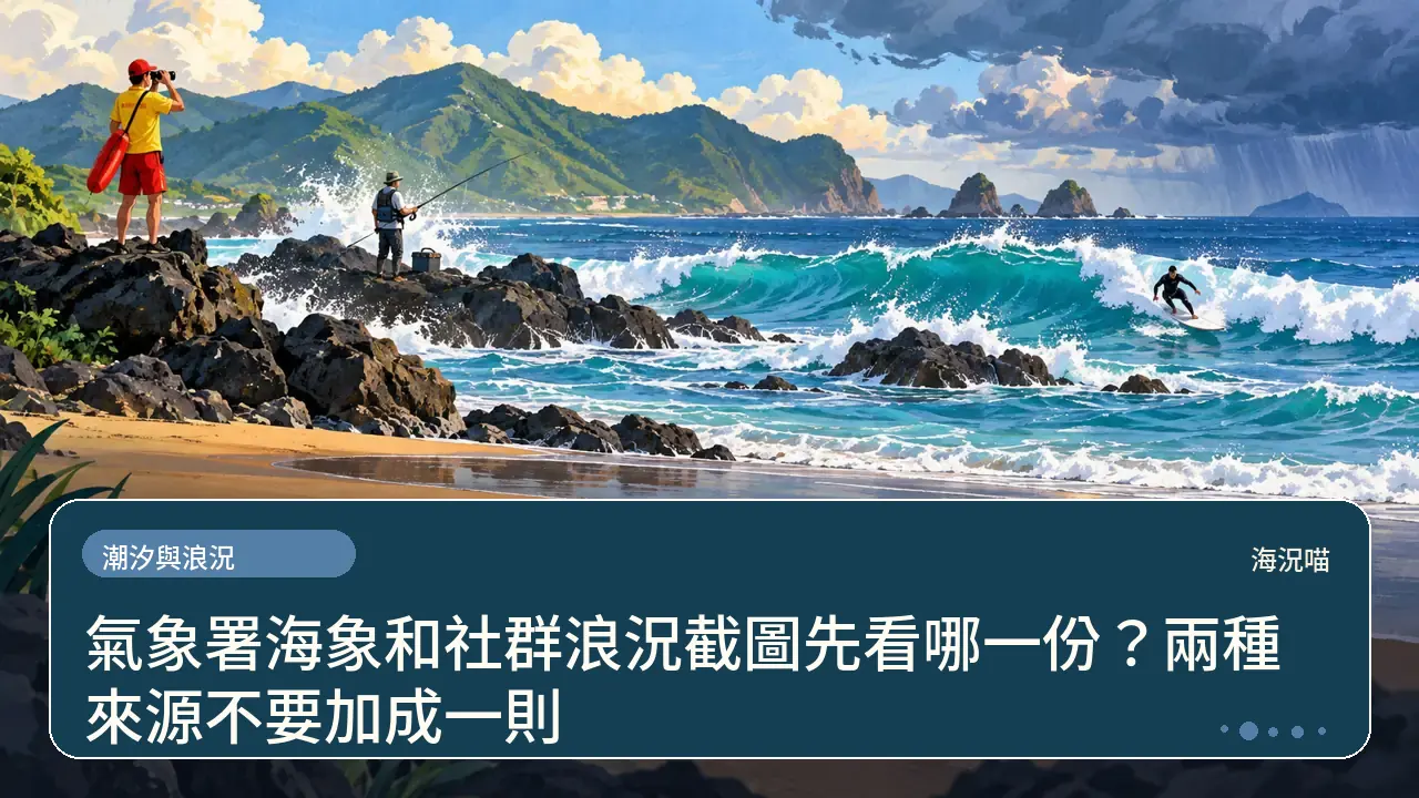 氣象署海象和社群浪況截圖先看哪一份？兩種來源不要加成一則主題插畫