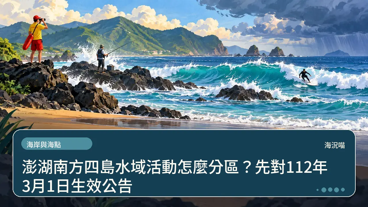 澎湖南方四島水域活動怎麼分區?先對112年3月1日生效公告主題插畫
