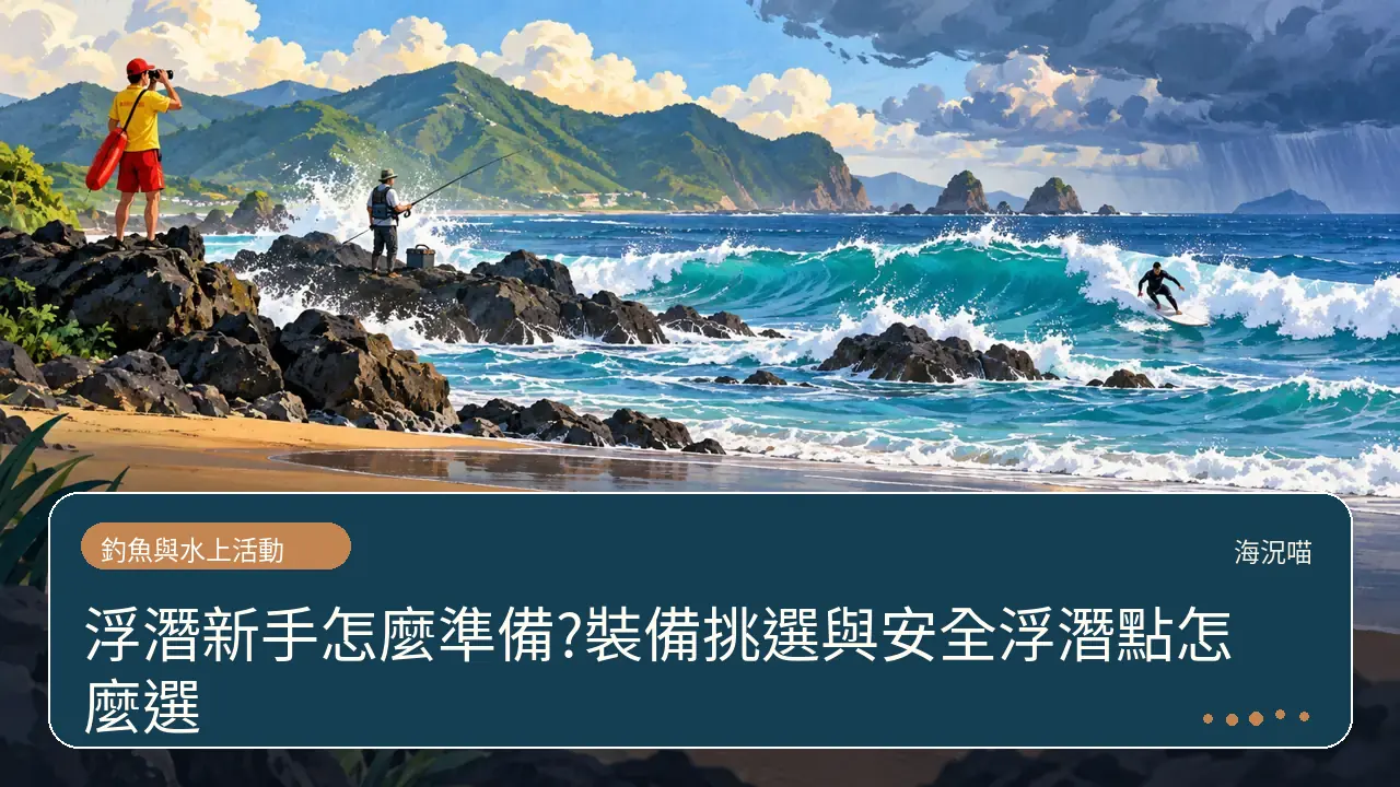 浮潛新手怎麼準備?裝備挑選與安全浮潛點怎麼選主題插畫